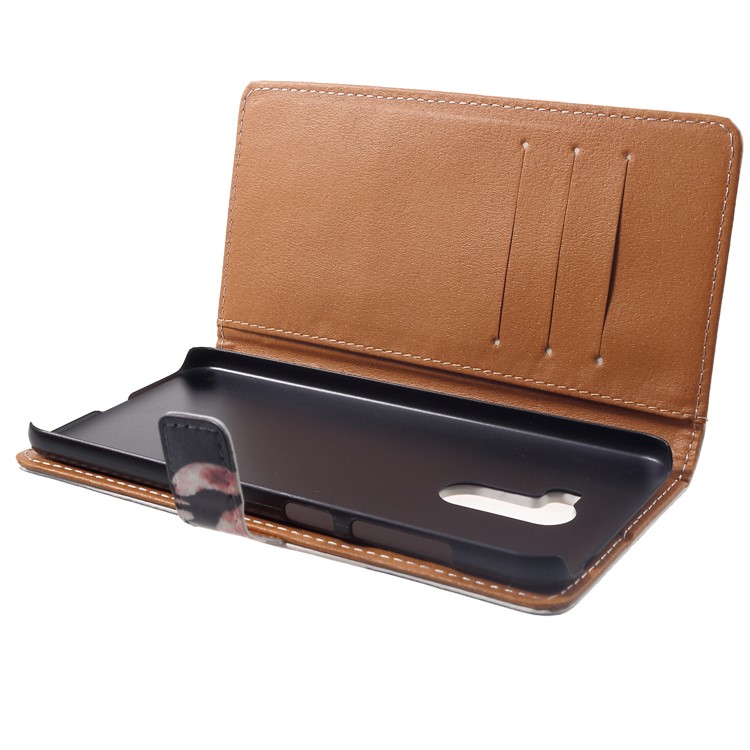 Pattern Printing PU Leather Stand Wallet Cover Shell with 3 Card Holders for Xiaomi Pocophone F1 / Poco F1 (India) - Wolf Howling at the Moon-5