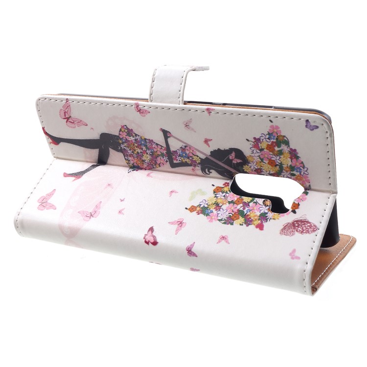 Pattern Printing PU Leather Phone Cover Shell Accessory with Stand for Xiaomi Pocophone F1 / Poco F1 (India) - Flowered Girl Holding Umbrella-4