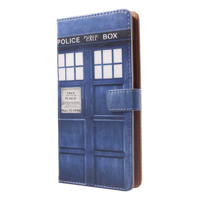 Pattern Printing PU Leather Stand Cellphone Cover Case for Xiaomi Pocophone F1 / Poco F1 (India) - Police Public Call Box-3