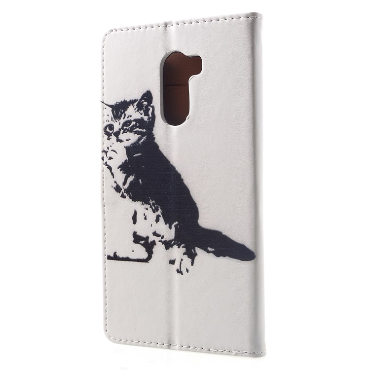 Pattern Printing PU Leather Stand Phone Casing for Xiaomi Pocophone F1 / Poco F1 (India) - Black and White Cat-2