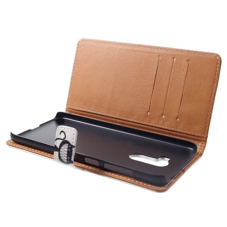 Patterned PU Leather Wallet Stand Cover Accessory for Xiaomi Pocophone F1 / Poco F1 (India) - Black Cat-5