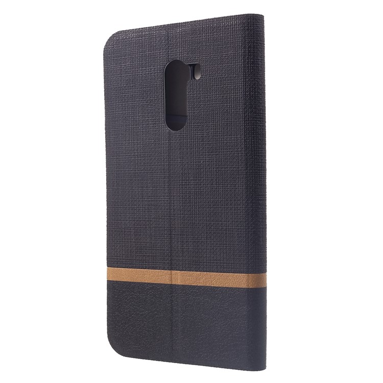 Cross Pattern Leather Card Holder Phone Cover (Built-in Steel Sheet) for Xiaomi Pocophone F1 / Poco F1 (India) - Black-2