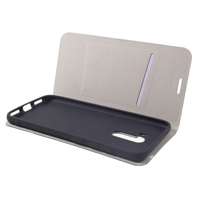 Cross Pattern Leather Card Holder Phone Cover (Built-in Steel Sheet) for Xiaomi Pocophone F1 / Poco F1 (India) - Black-5