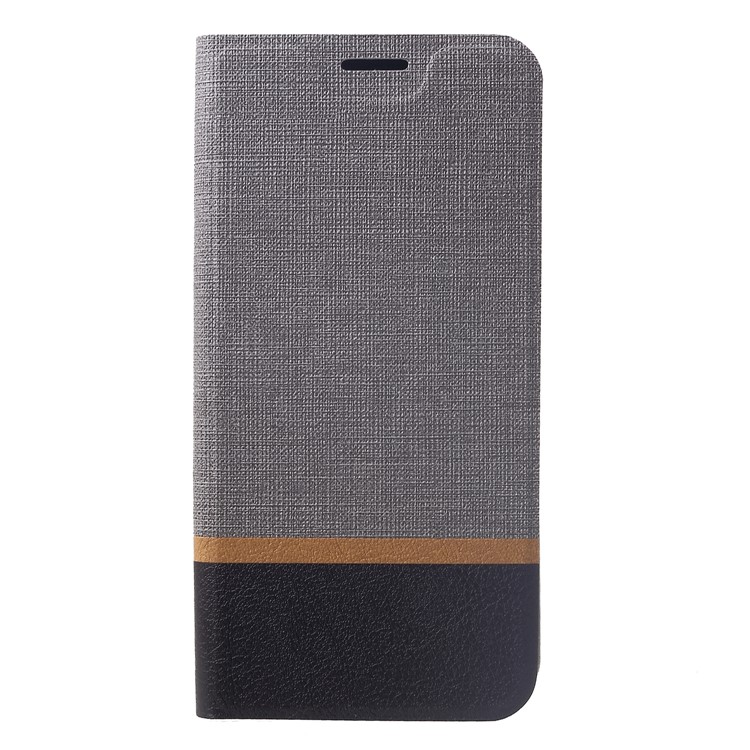 Cross Pattern Leather Card Holder Flip Case Cover (Built-in Steel Sheet) for Xiaomi Pocophone F1 / Poco F1 (India) - Grey-1