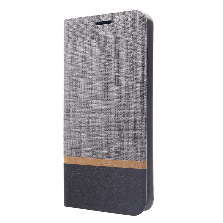 Cross Pattern Leather Card Holder Flip Case Cover (Built-in Steel Sheet) for Xiaomi Pocophone F1 / Poco F1 (India) - Grey-3