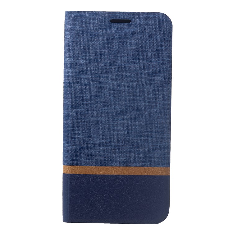 Cross Pattern Leather Protection Phone Case with Card Holder (Built-in Steel Sheet) for Xiaomi Pocophone F1 / Poco F1 (India) - Blue-1
