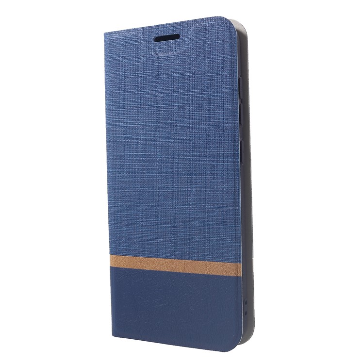 Cross Pattern Leather Protection Phone Case with Card Holder (Built-in Steel Sheet) for Xiaomi Pocophone F1 / Poco F1 (India) - Blue-3