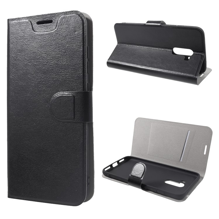 Crazy Horse PU Leather Card Holder Stand Case for Xiaomi Pocophone F1 / Poco F1 (India) - Black-1