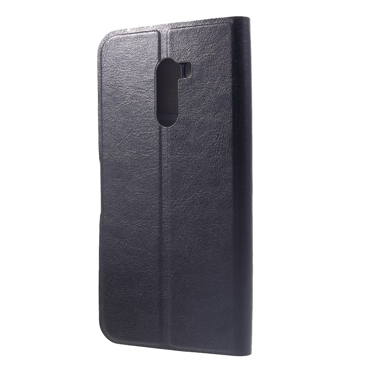 Crazy Horse PU Leather Card Holder Stand Case for Xiaomi Pocophone F1 / Poco F1 (India) - Black-2