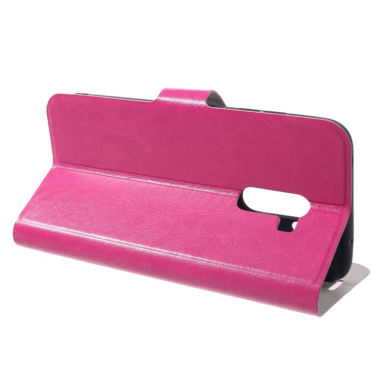 Crazy Horse PU Leather Card Holder Phone Case with Stand for Xiaomi Pocophone F1 / Poco F1 (India) - Rose-4