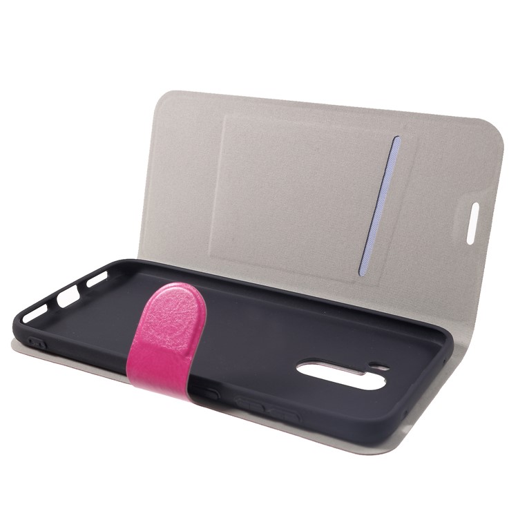 Crazy Horse PU Leather Card Holder Phone Case with Stand for Xiaomi Pocophone F1 / Poco F1 (India) - Rose-5