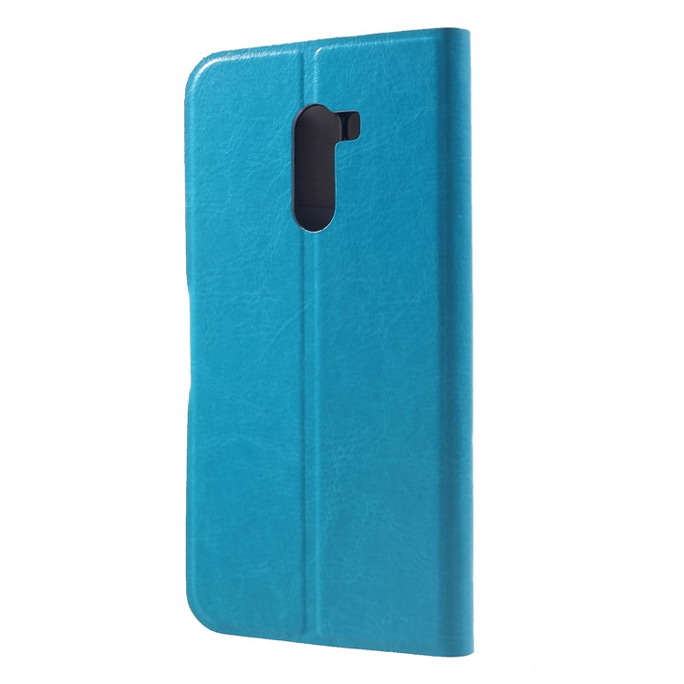 Crazy Horse PU Leather Card Holder Stand Cover Shell for Xiaomi Pocophone F1 / Poco F1 (India) - Blue-2