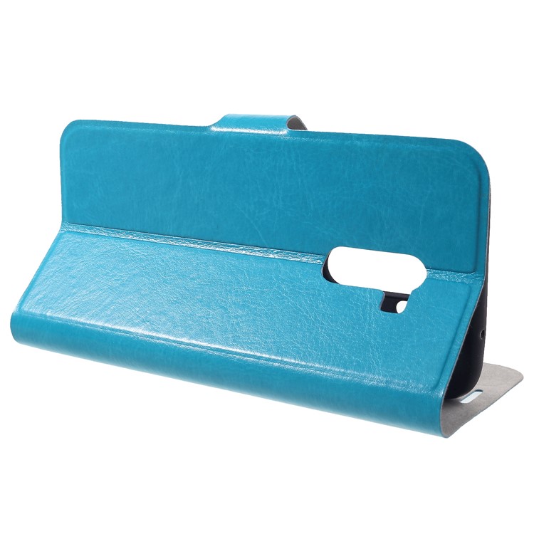 Crazy Horse PU Leather Card Holder Stand Cover Shell for Xiaomi Pocophone F1 / Poco F1 (India) - Blue-4