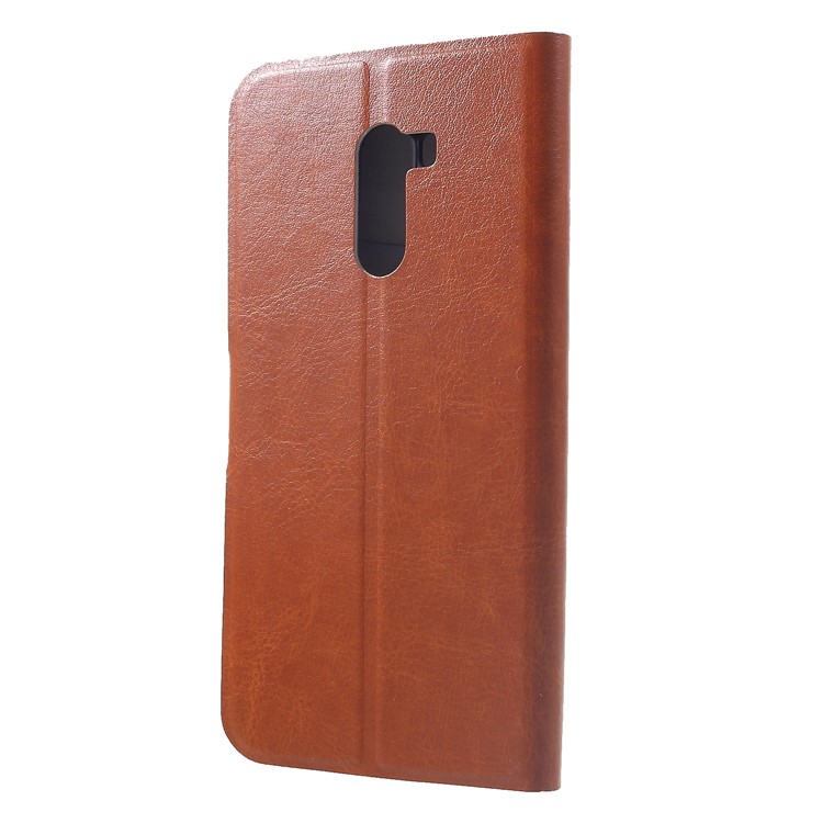 Crazy Horse PU Leather Card Holder Stand Protection Case Accessory for Xiaomi Pocophone F1 / Poco F1 (India) - Brown-2