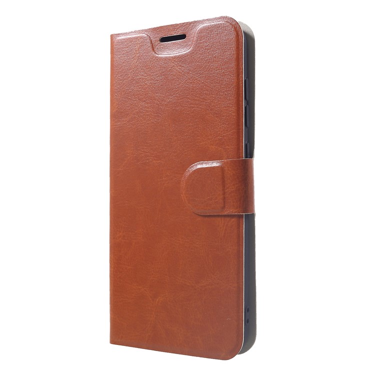 Crazy Horse PU Leather Card Holder Stand Protection Case Accessory for Xiaomi Pocophone F1 / Poco F1 (India) - Brown-3