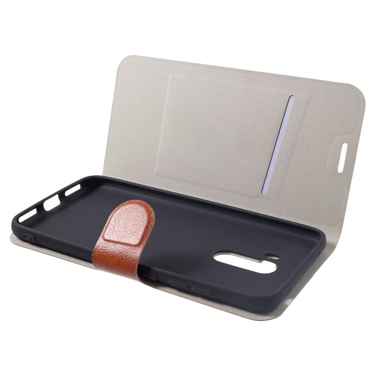 Crazy Horse PU Leather Card Holder Stand Protection Case Accessory for Xiaomi Pocophone F1 / Poco F1 (India) - Brown-5