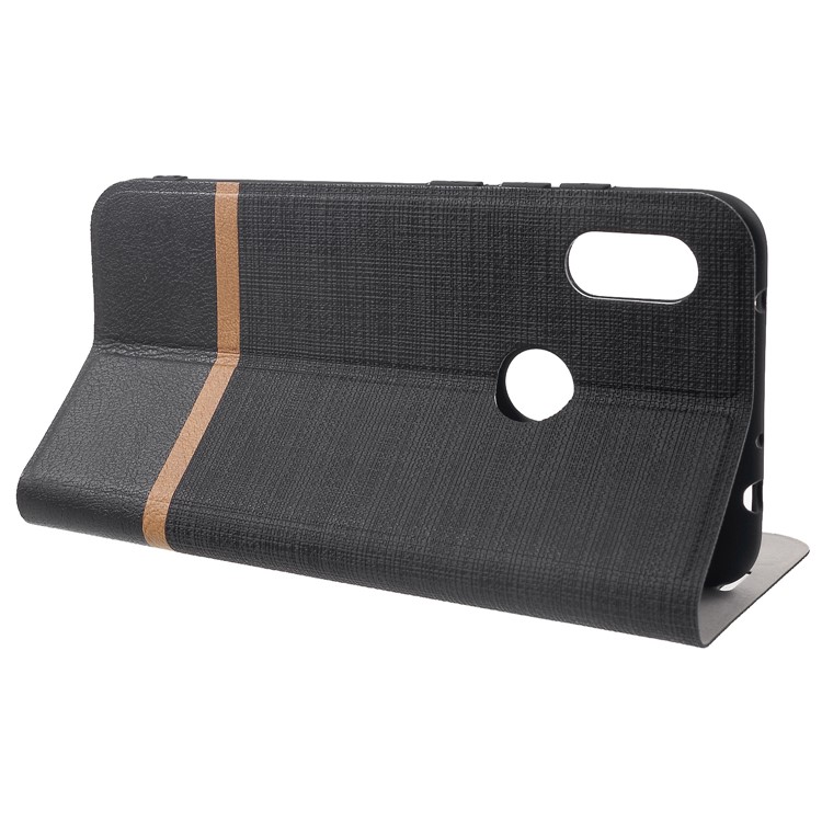 Cross Pattern Leather Card Holder Phone Cover (Built-in Steel Sheet) for Xiaomi Redmi Note 6 Pro - Black-4