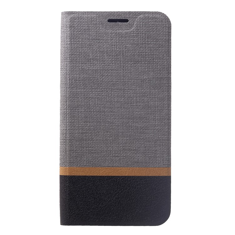 Cross Pattern Leather Card Holder Phone Case (Built-in Steel Sheet) for Xiaomi Redmi Note 6 Pro - Grey-1