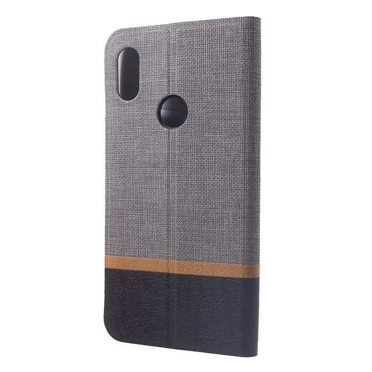 Cross Pattern Leather Card Holder Phone Case (Built-in Steel Sheet) for Xiaomi Redmi Note 6 Pro - Grey-2