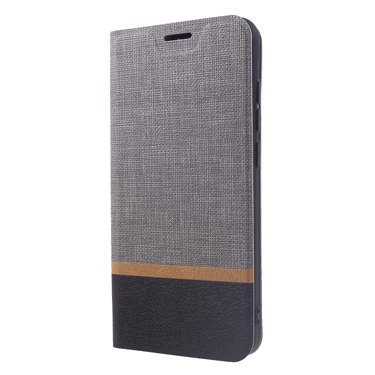 Cross Pattern Leather Card Holder Phone Case (Built-in Steel Sheet) for Xiaomi Redmi Note 6 Pro - Grey-3