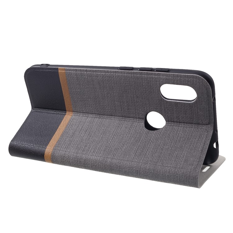 Cross Pattern Leather Card Holder Phone Case (Built-in Steel Sheet) for Xiaomi Redmi Note 6 Pro - Grey-4