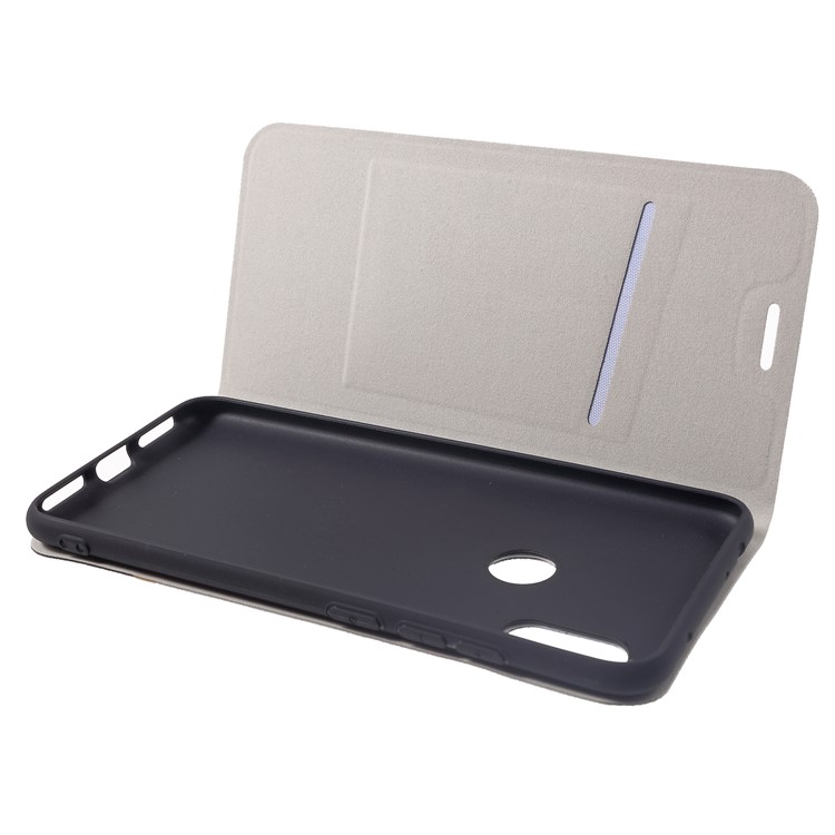 Cross Pattern Leather Card Holder Phone Case (Built-in Steel Sheet) for Xiaomi Redmi Note 6 Pro - Grey-5