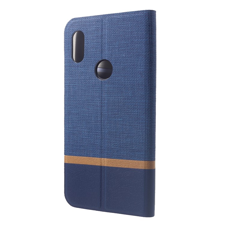 Cross Pattern Leather Card Slot Phone Shell (Built-in Steel Sheet) for Xiaomi Redmi Note 6 Pro - Blue-2