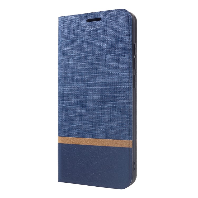 Cross Pattern Leather Card Slot Phone Shell (Built-in Steel Sheet) for Xiaomi Redmi Note 6 Pro - Blue-3
