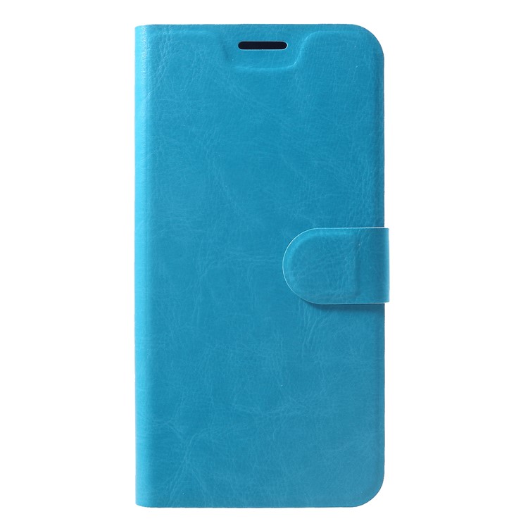 Crazy Horse PU Leather Card Holder Stand Protection Cover Case for Xiaomi Redmi Note 6 Pro - Blue-1