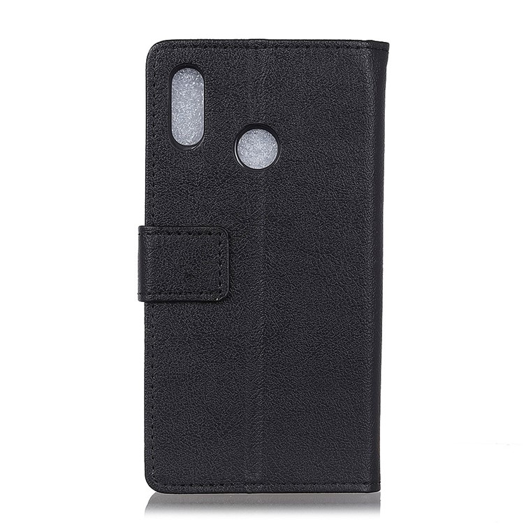PU Leather Wallet Stand Flip Phone Case for Xiaomi Redmi Note 6 Pro - Black-3