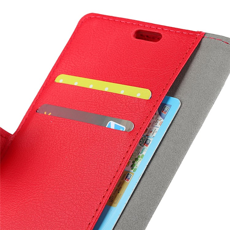 PU Leather Wallet Mobile Casing with Stand for Xiaomi Redmi Note 6 Pro - Red-2