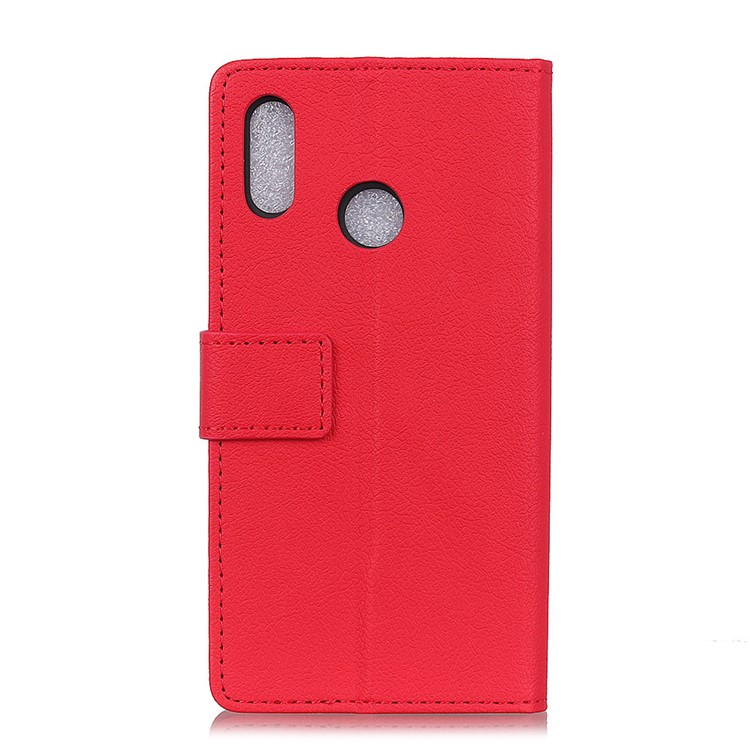PU Leather Wallet Mobile Casing with Stand for Xiaomi Redmi Note 6 Pro - Red-3