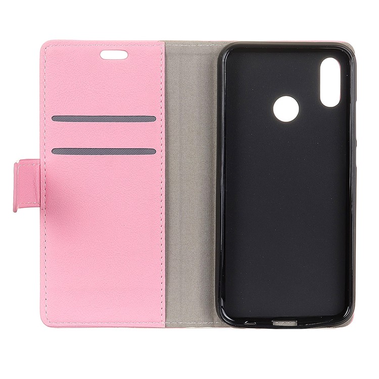PU Leather Wallet Stand Flip Phone Shell for Xiaomi Redmi Note 6 Pro - Pink-4