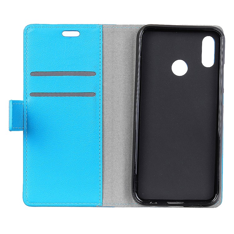 Wallet Stand PU Leather Mobile Phone Case for Xiaomi Redmi Note 6 Pro - Blue-4