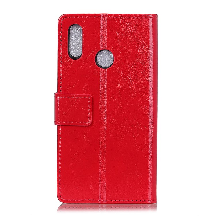 Crazy Horse Texture Wallet PU Leather Magnetic Phone Case for Xiaomi Redmi Note 6 Pro - Red-3