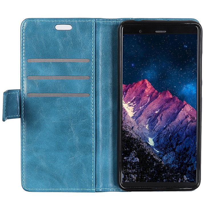 Flip Rivet Stand Wallet Magnetic Leather Mobile Phone Shell for Xiaomi Redmi Note 6 Pro - Blue-4