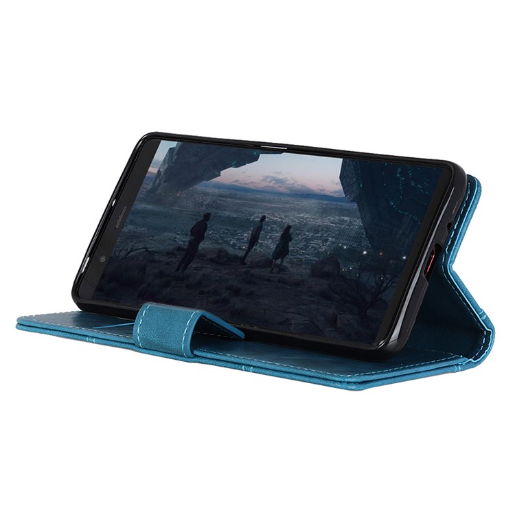 Flip Rivet Stand Wallet Magnetic Leather Mobile Phone Shell for Xiaomi Redmi Note 6 Pro - Blue-5
