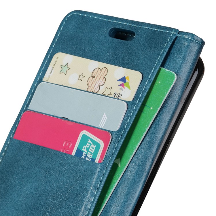 Flip Rivet Stand Wallet Magnetic Leather Mobile Phone Shell for Xiaomi Redmi Note 6 Pro - Blue-6