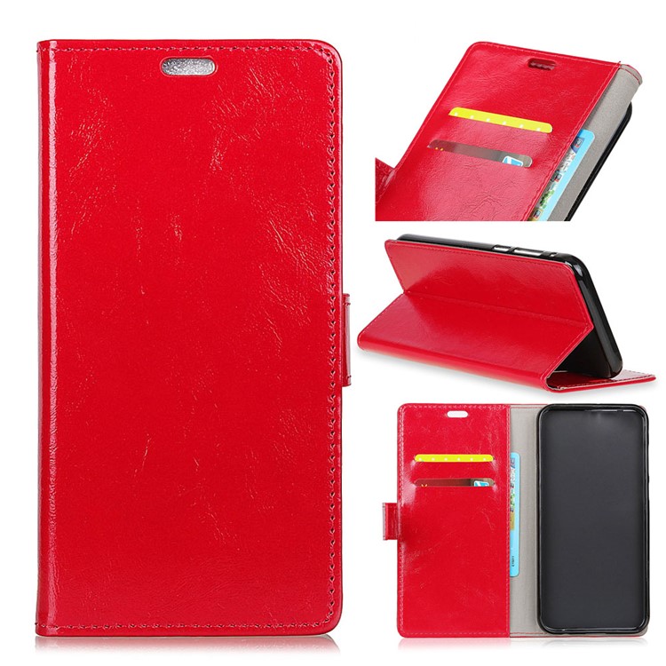 Crazy Horse Texture Wallet Leather Stand Shell for Xiaomi Pocophone F1 / Poco F1 (India) - Red-1