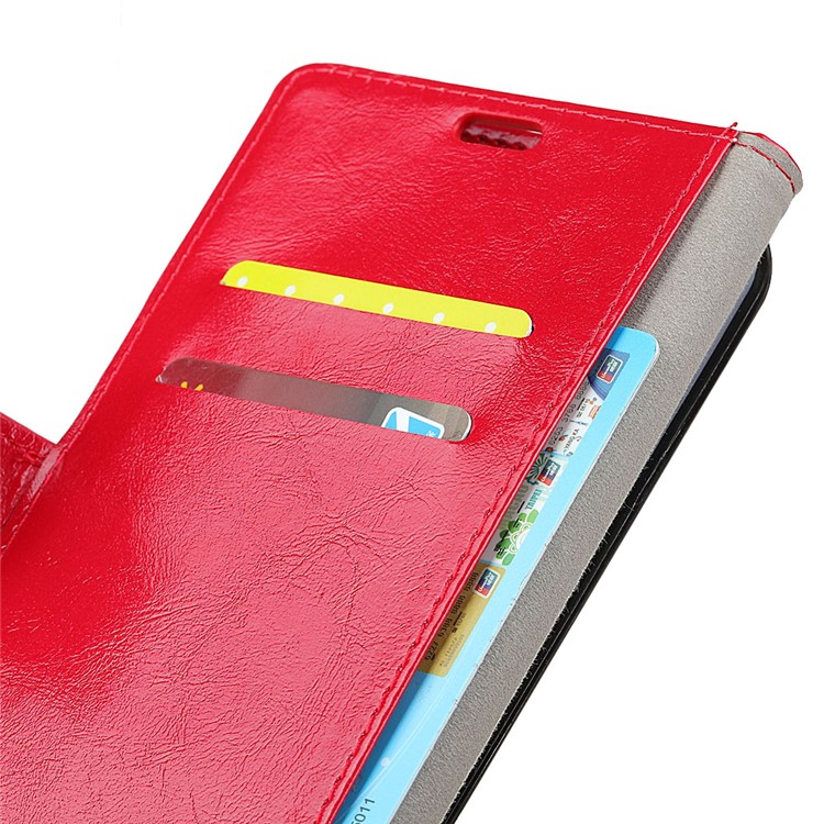 Crazy Horse Texture Wallet Leather Stand Shell for Xiaomi Pocophone F1 / Poco F1 (India) - Red-3