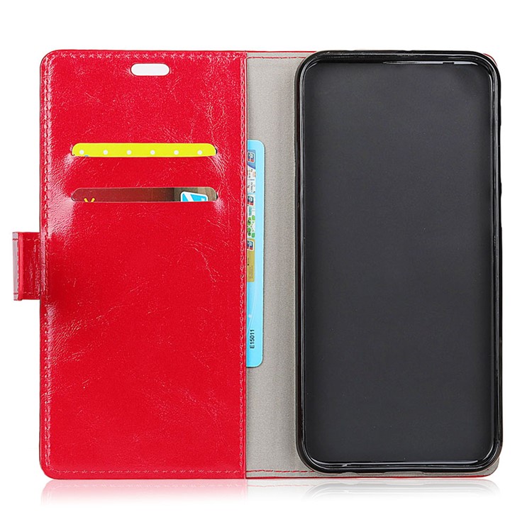 Crazy Horse Texture Wallet Leather Stand Shell for Xiaomi Pocophone F1 / Poco F1 (India) - Red-4