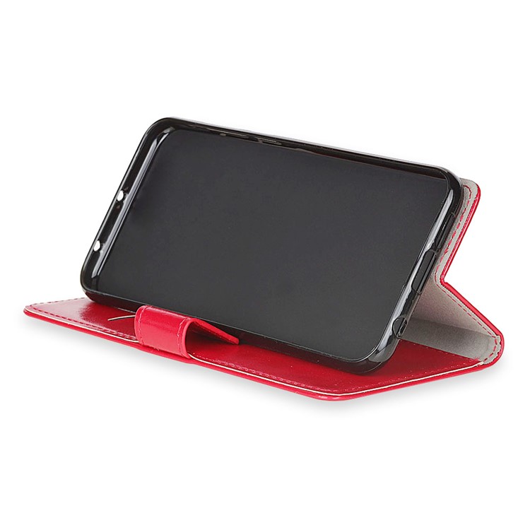 Crazy Horse Texture Wallet Leather Stand Shell for Xiaomi Pocophone F1 / Poco F1 (India) - Red-5