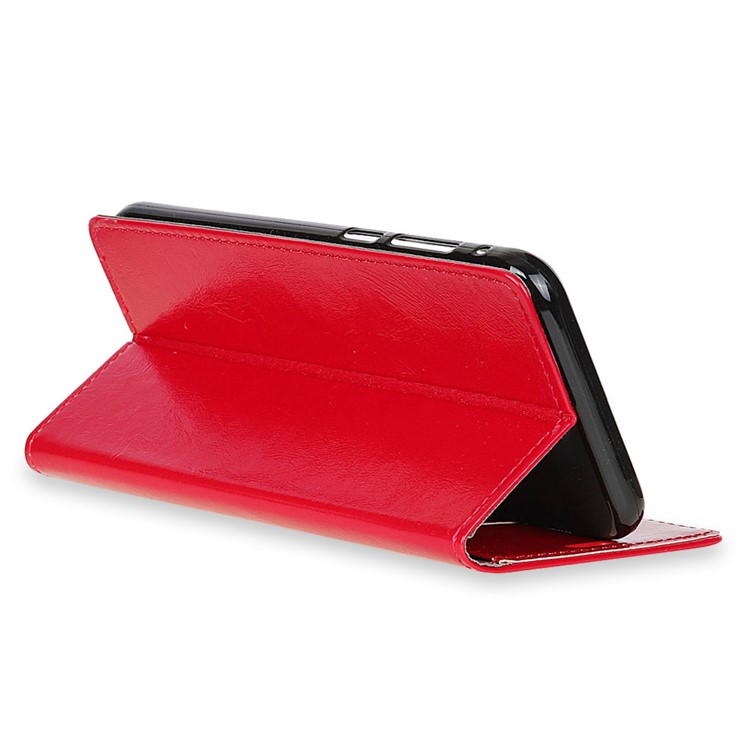 Crazy Horse Texture Wallet Leather Stand Shell for Xiaomi Pocophone F1 / Poco F1 (India) - Red-6
