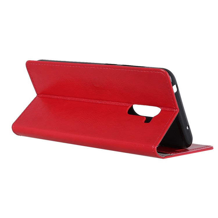 Crazy Horse Texture Wallet Leather Stand Shell for Xiaomi Pocophone F1 / Poco F1 (India) - Red-9