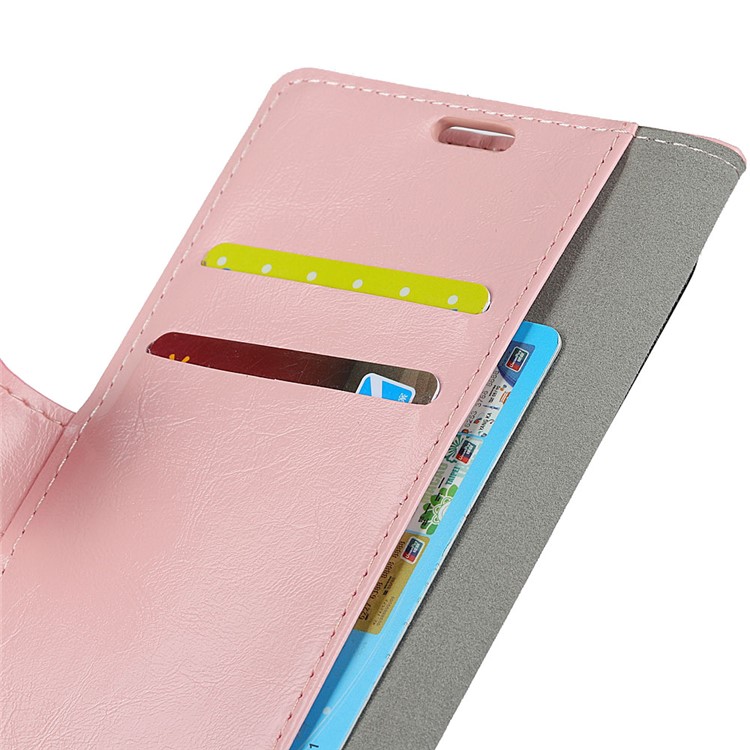 Crazy Horse Texture Wallet Leather Mobile Phone Case for Xiaomi Pocophone F1 / Poco F1 (India) - Pink-3