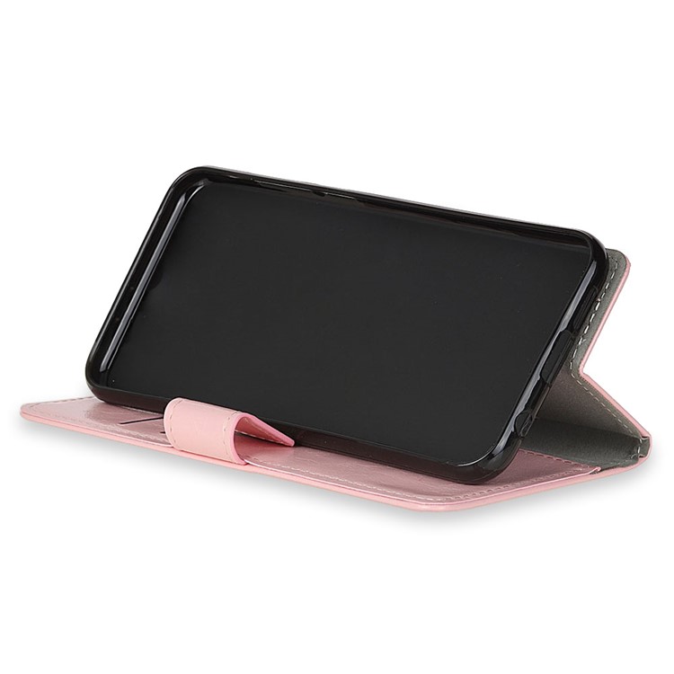 Crazy Horse Texture Wallet Leather Mobile Phone Case for Xiaomi Pocophone F1 / Poco F1 (India) - Pink-5