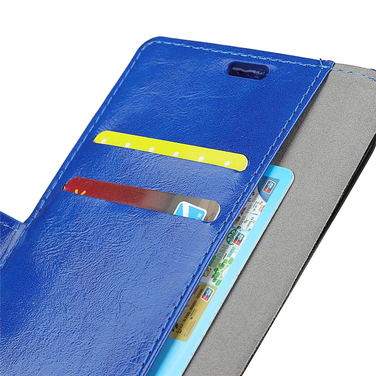 Crazy Horse Texture Wallet PU Leather Cell Phone Cover for Xiaomi Pocophone F1 / Poco F1 (India) - Blue-3
