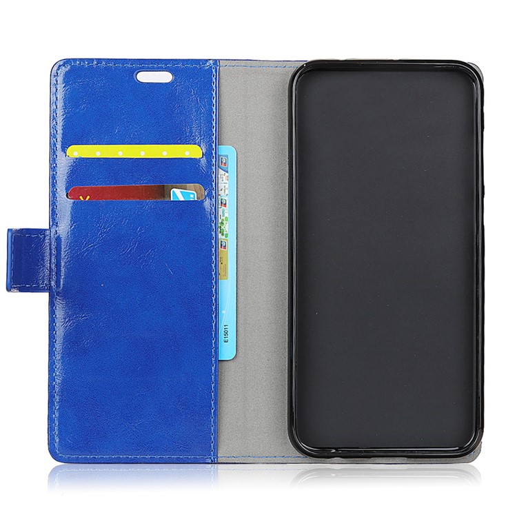 Crazy Horse Texture Wallet PU Leather Cell Phone Cover for Xiaomi Pocophone F1 / Poco F1 (India) - Blue-4