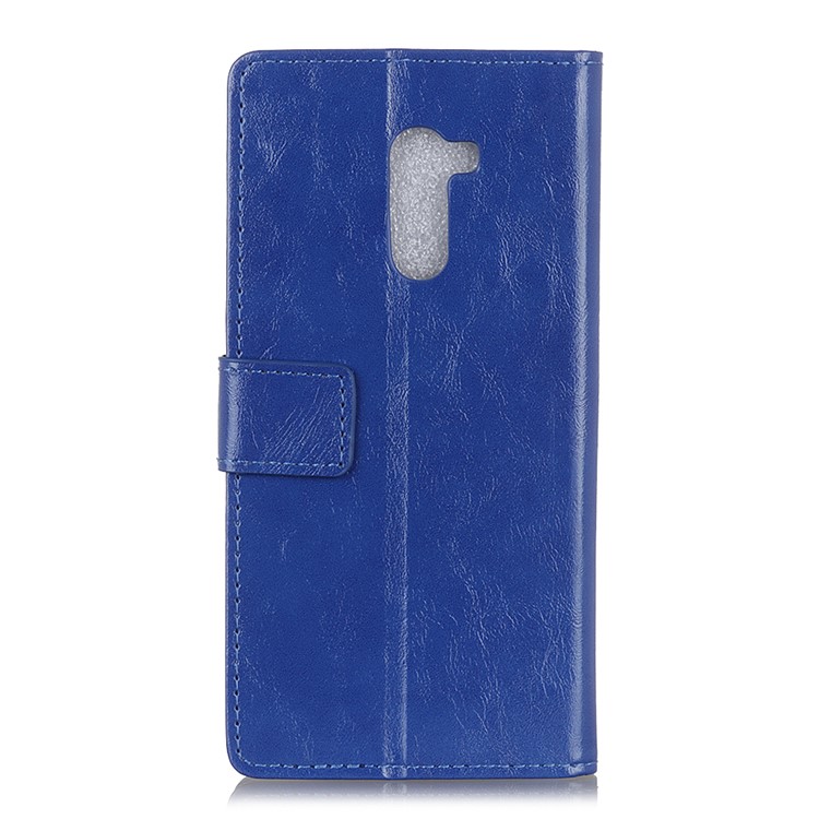 Crazy Horse Texture Wallet PU Leather Cell Phone Cover for Xiaomi Pocophone F1 / Poco F1 (India) - Blue-7