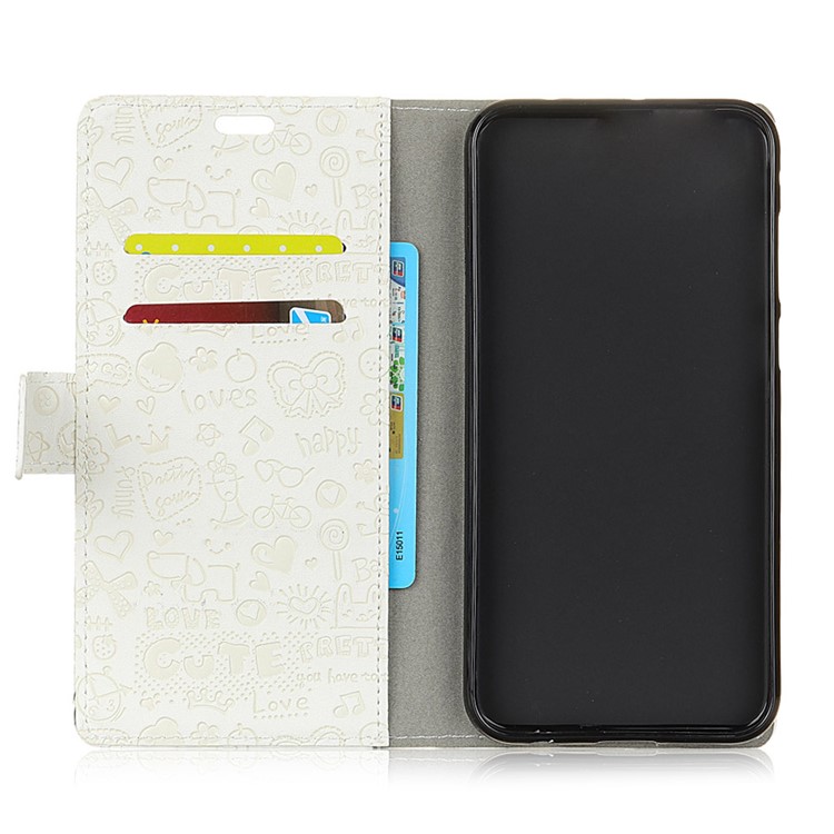 Cartoon Graffiti Wallet Leather Stand Phone Cover for Xiaomi Pocophone F1 / Poco F1 (India) - White-4